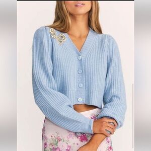 LoveShackFancy Women's Larsa Crop Cardigan